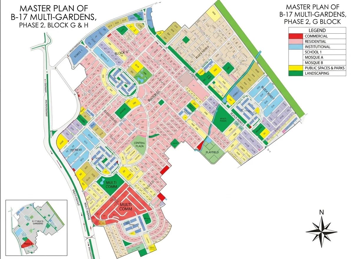 Faisal Town Phase 1 Location Map Near M-1 Motorway Islamabad