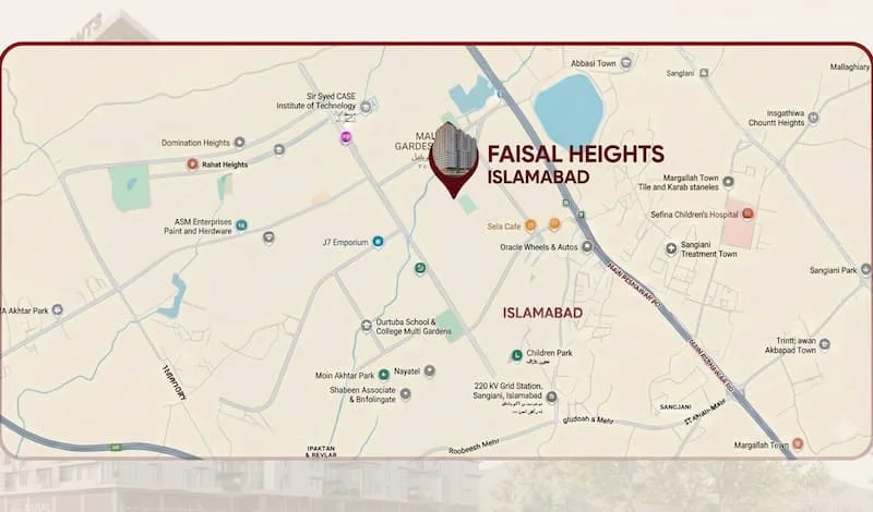19-storey high-rise towers at Faisal Heights, Faisal Town Phase 1