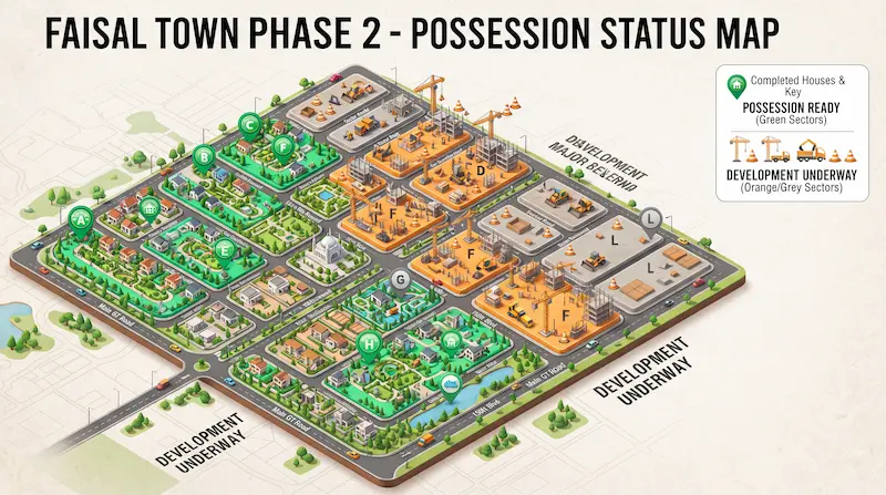 Faisal Town Phase 2 Possession Update 2026 Which Sectors Are Ready and Which Aren't Yet