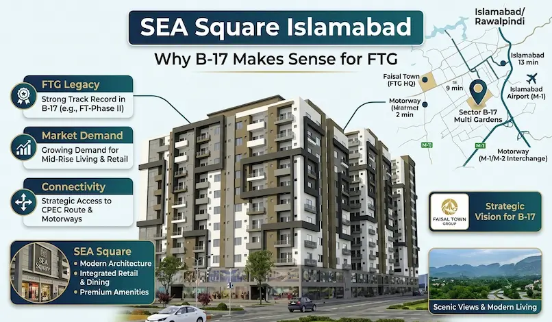 SEA Square B-17 Islamabad location on GT Road near Margalla Hills