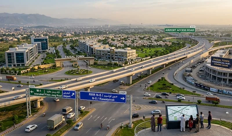 Faisal Town Phase 2 location with Rawalpindi Ring Road 2026 access