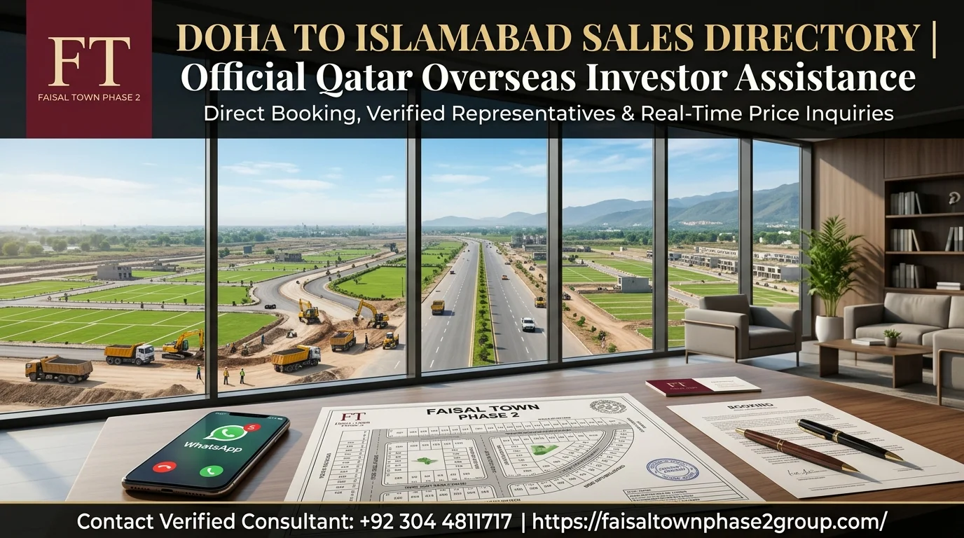 Faisal Town Phase 2 official contact number for Qatar-based buyers